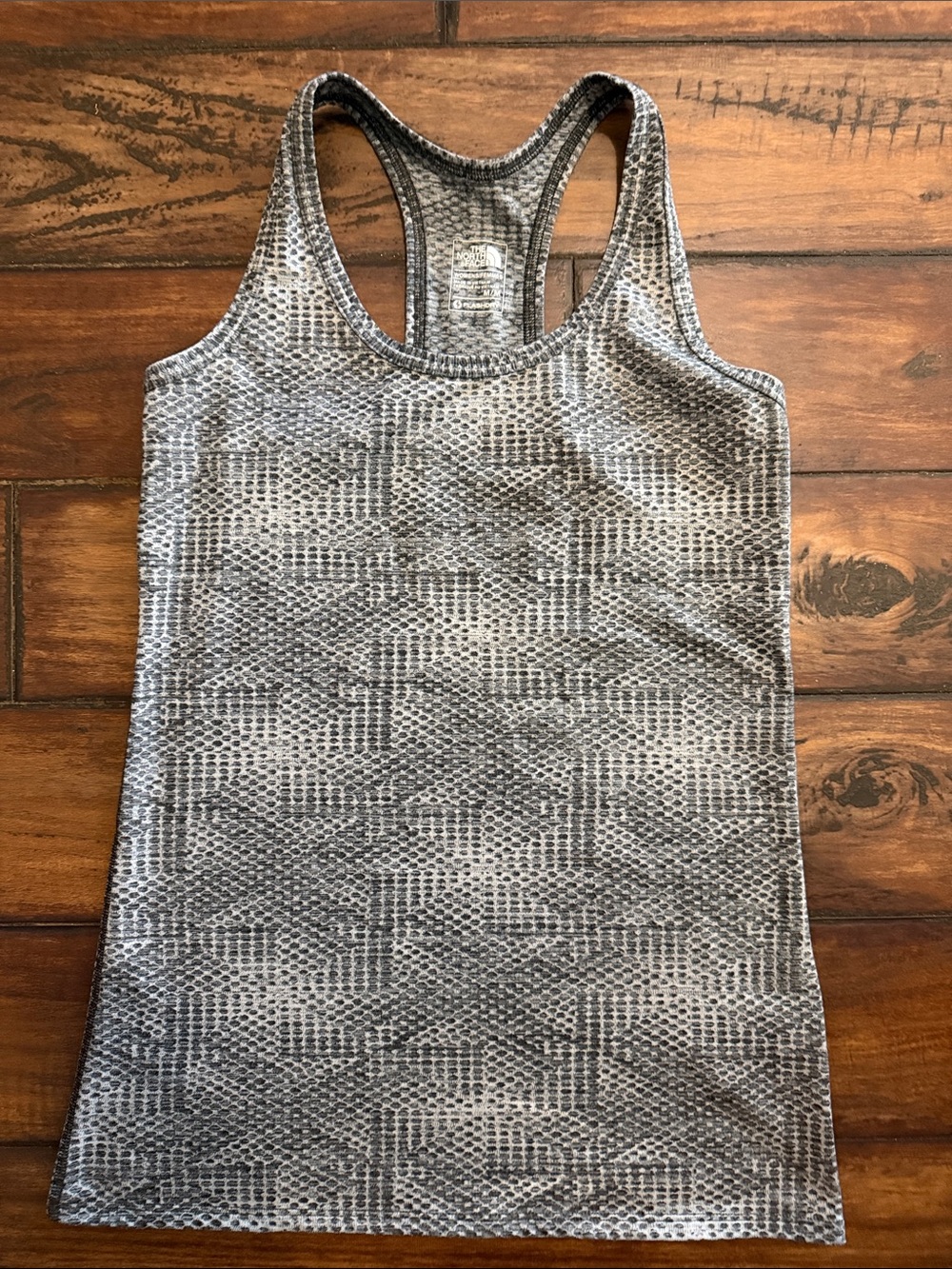 The North Face Gray Geometric Racerback Tank - Women-Like New
